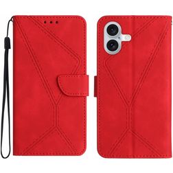 Mobigear Stitch iPhone 17 Plånboksfodral med sedelfack - Röd