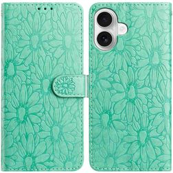 Mobigear Flowers iPhone 17 Plånboksfodral med sedelfack - Grön