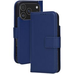 Mobiparts Wallet iPhone 17 Pro MagSafe Pele genuína Capa livro Carteira - Azul