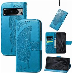 Mobigear Butterfly Google Pixel 8 Pro Cover a libro portafoglio - Blu