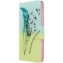 Mobigear Design Samsung Galaxy A21 Pungetui med Seddelrum - Feather