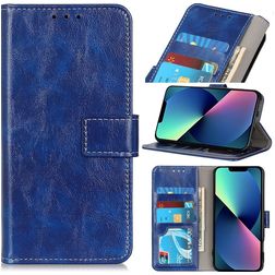 Mobigear Basic iPhone 14 Plus Plånboksfodral med sedelfack - Blå