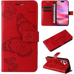 Mobigear Butterfly iPhone 16 Wallet case - Red