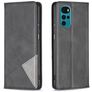 Mobigear Rhombus Slim Motorola Moto G22 Funda tipo libro - Negro