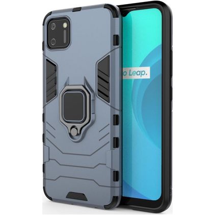 Mobigear Armor Ring Realme C11 (2020) Hard Case Back cover Shockproof with Ring Holder - Blue