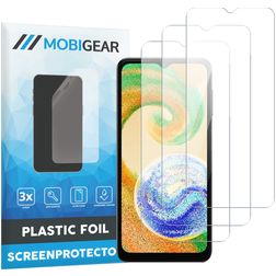 Mobigear Samsung Galaxy A04s Película de ecrã em plástico - Compatível com capas (Pack de 3)