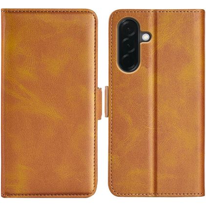 Mobigear Slim Magnet Samsung Galaxy A37 Wallet case - Cognac