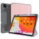 Mutural Tri-Fold Tough iPad Pro 11 polegadas (2021) Capa livro + Suporte para caneta stylus - Preto / Rosa dourado