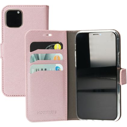 Mobiparts Saffiano Wallet iPhone 11 Pro Knížkové pouzdro Peněženka - Růžová