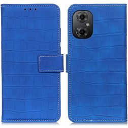 Mobigear Croco POCO M5 Lompakkokotelo + Setelitasku - Sininen