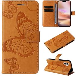 Mobigear Butterfly iPhone 16 Plus Lompakkokotelo + Setelitasku - Konjakki