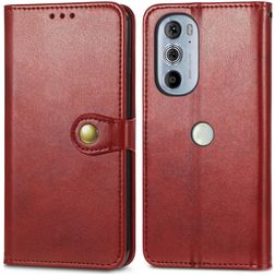 Mobigear Snap Button Motorola Edge 30 Pro Funda tipo libro Cartera - Rojo