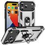 Mobigear Armor Ring iPhone 17 Pro Max Plástico rígido Capa traseira Antichoque com anel - Prateado