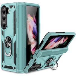 Mobigear Armor Ring Samsung Galaxy Z Fold 5 Fodral Hårdplast Skal Stötsäkert med ringhållare - Grön