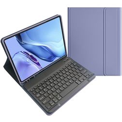 Mobigear Keys iPad Air 11 Inch (2026) QWERTY Bluetooth Keyboard Wallet case + Stylus Holder - Purple