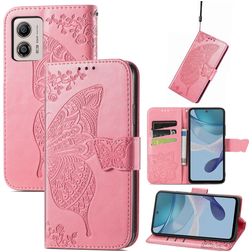 Mobigear Butterfly Motorola Moto E13 Wallet case - Pink