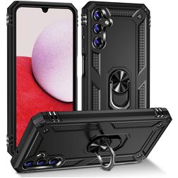 Mobigear Armor Ring Samsung Galaxy A14 Kova Suojakuori Iskunkestävä + Sormuspidike - Musta