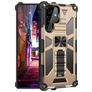 Mobigear Armor Stand Samsung Galaxy S22 Ultra Plástico rígido Capa traseira Antichoque com suporte - Dourado