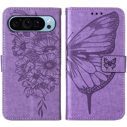 Mobigear Butterfly Google Pixel 9 Capa livro Carteira - Roxo