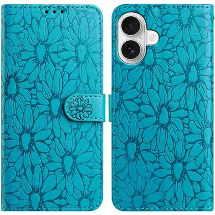 Mobigear Flowers iPhone 17 Capa livro Carteira - Azul
