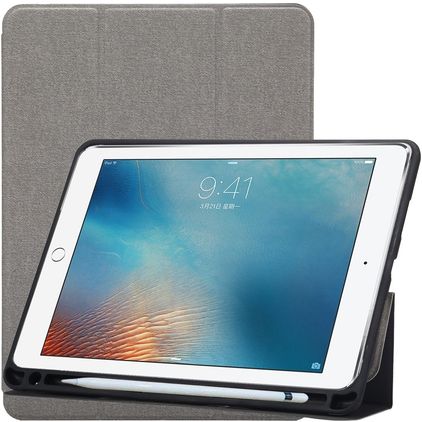 Mobigear Tri-Fold Gel iPad Pro 10,5 pulgadas (2017) TPU / Cuero sintético Funda tipo libro + Portalápices - Gris