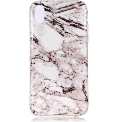 Mobigear Marble iPhone XS Max TPU flexível Capa traseira - Branco