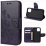 Mobigear Flowers iPhone 12 Mini Funda tipo libro Cartera - Morado
