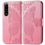 Mobigear Butterfly Sony Xperia 5 IV Plånboksfodral med sedelfack - Rosa
