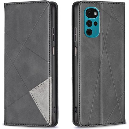 Mobigear Rhombus Slim Motorola Moto G22 Funda tipo libro - Negro