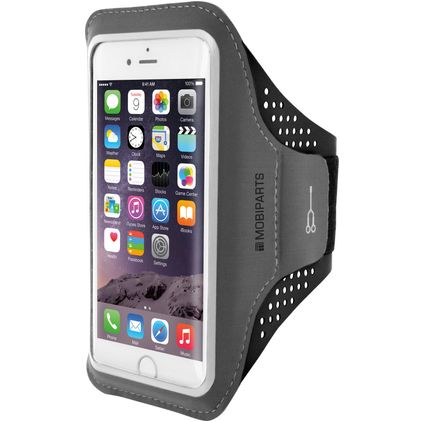 Mobiparts Comfort Fit Mobilholder til løb Neopren Sportscover Løbearmbånd (max 14 cm x 7 cm) - Sort