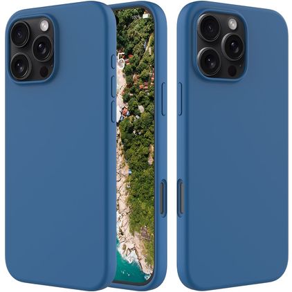 Mobigear Rubber Touch iPhone 16 Pro Max Silicone Back cover - Blue