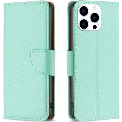 Mobigear Excellent iPhone 16 Pro Max Cover a libro portafoglio - Verde