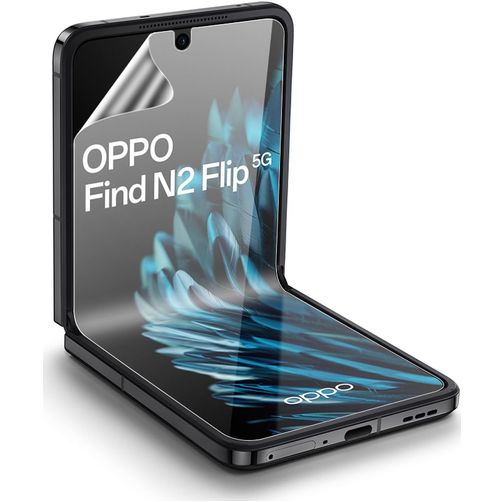 Mobigear OPPO Find N2 Flip Glas Skærmbeskytter - Case Friendly - Sort