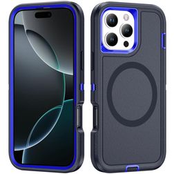 Mobigear Rugged Mag iPhone 16 Pro Max MagSafe Fodral Hårdplast Skal Stötsäkert - Marinblå