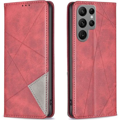 Mobigear Rhombus Slim Samsung Galaxy S24 Ultra Pungetui - Rød