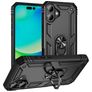 Mobigear Armor Ring iPhone 17 Plástico rígido Capa traseira Antichoque com anel - Preto