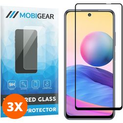 Mobigear Premium Xiaomi Redmi Note 10 5G Tvrzené sklo Ochrana displeje - kompatibilní s pouzdry - Černá (3 ks)