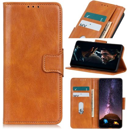 Mobigear Classy POCO F4 Funda tipo libro Cartera - Coñac