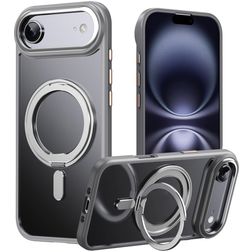 Mobigear Frosted Mag iPhone Air MagSafe Funda Plástico rígido Carcasa con soporte - Gris