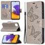 Mobigear Butterfly Samsung Galaxy A22 5G Cover a libro portafoglio - Grigio
