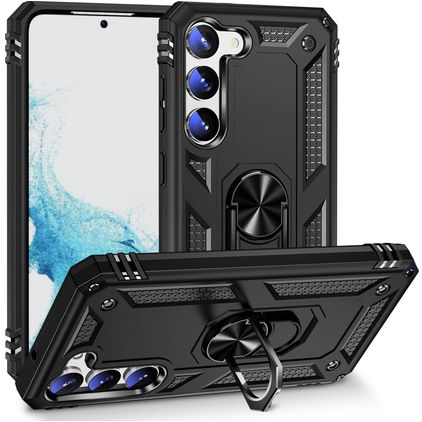 Mobigear Armor Ring Samsung Galaxy S23 Plástico rígido Capa traseira Antichoque com anel - Preto