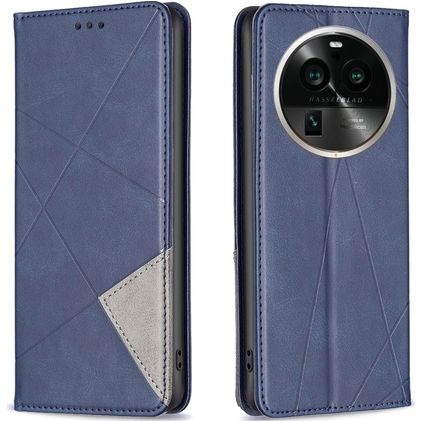 Mobigear Rhombus Slim OPPO Find X6 Pro Capa livro - Azul