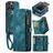 CaseMe 008 iPhone 12 Pro Max Cover a libro 2 in 1 con guscio estraibile a portafoglio - Blu