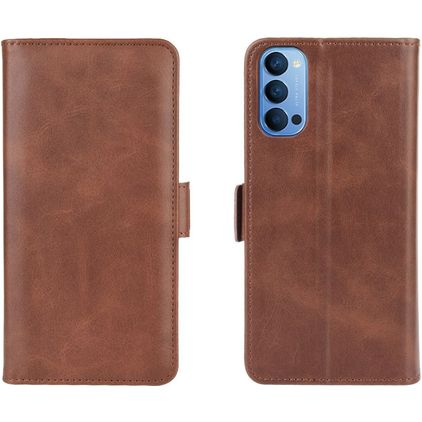 Mobigear Slim Magnet OPPO Reno 4 Cover a libro portafoglio - Marrone