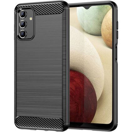 Mobigear Brushed Slim Samsung Galaxy A04s Fleksibel TPU Bagsidecover - Sort