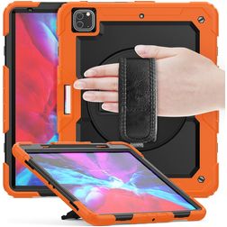 Mobigear SureGrip Xtreme iPad Air 13 polegadas (2024) Capa Plástico rígido / Silicone Capa traseira + Suporte para caneta stylus + Alça de ombro + Suporte - Laranja