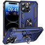 Mobigear Armor Ring iPhone 15 Pro Tvrdý plast Zadní kryt odolný proti nárazům s prstýnkem - Modrá
