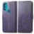 Mobigear Clover Motorola Moto G71 5G Lompakkokotelo + Setelitasku - Violetti