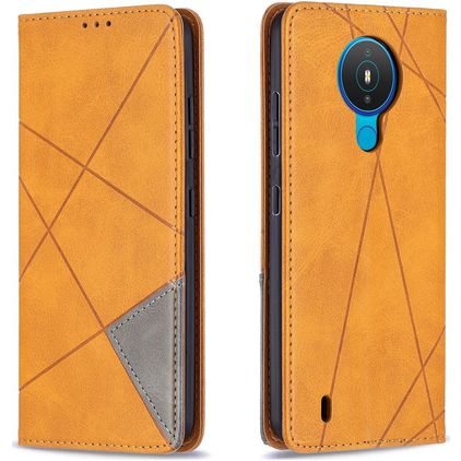 Mobigear Rhombus Slim Nokia 1.4 Lompakkokotelo - Konjakki