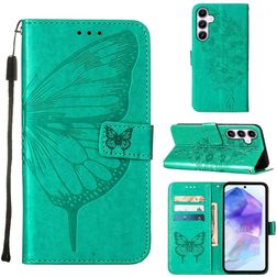 Mobigear Butterfly Samsung Galaxy A55 Plånboksfodral med sedelfack - Grön